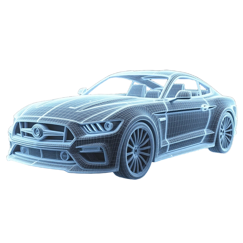 3D Wireframe Car Model